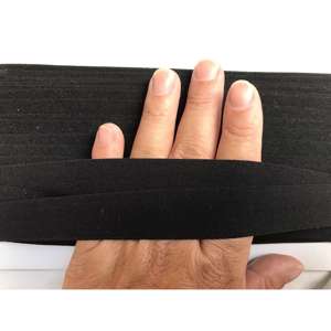 Mat elastisk skråbånd/ foldeelastik (Sort)